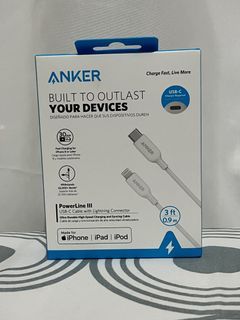 Anker Powerline III USB C to Lightning Cable Charger for iPhone iPod iPad MFI within warranty