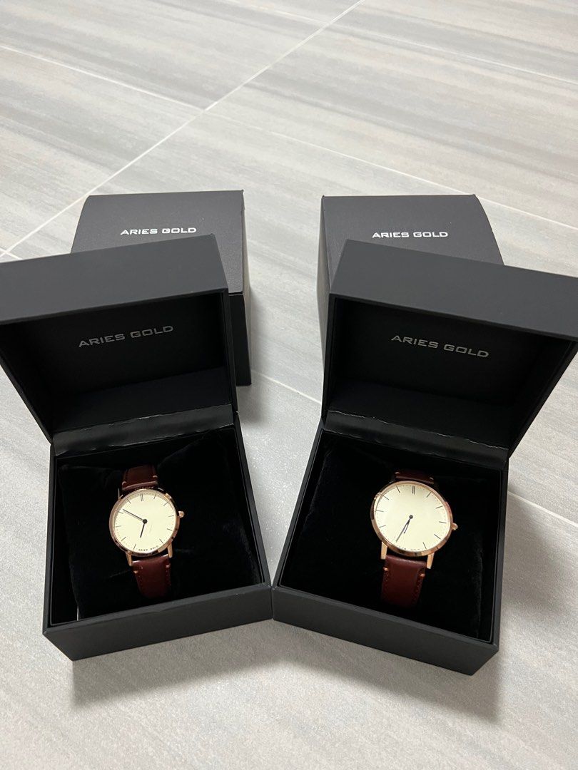 Aries Gold Couple Watch
