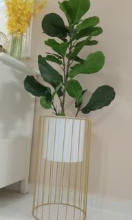 Artificial plant include gold pot