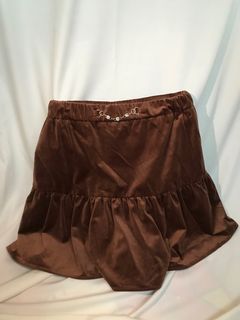 Authentic b+ab brown ruffled miniskirt chain waist decor vintage fairycore coquette old money aesthetic