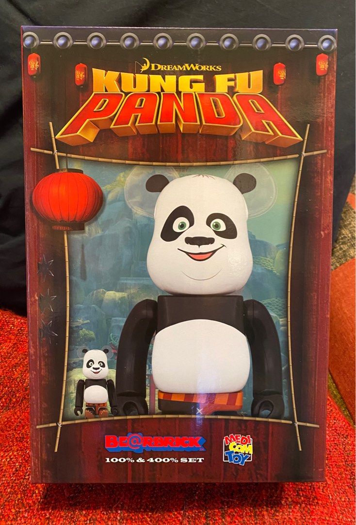 全新BEARBRICK Kung Fu Panda 100％ & 400％, 玩具收藏品, 手辦及模型