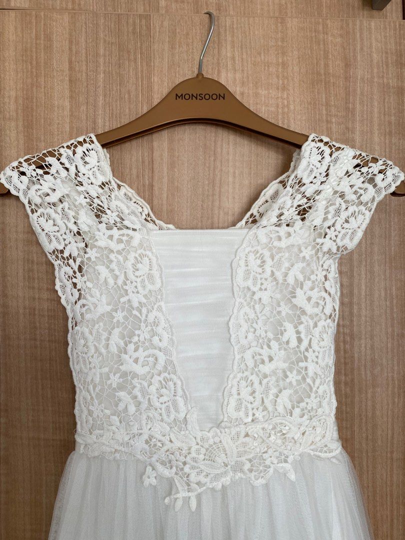 Monsoon white lace dress clearance