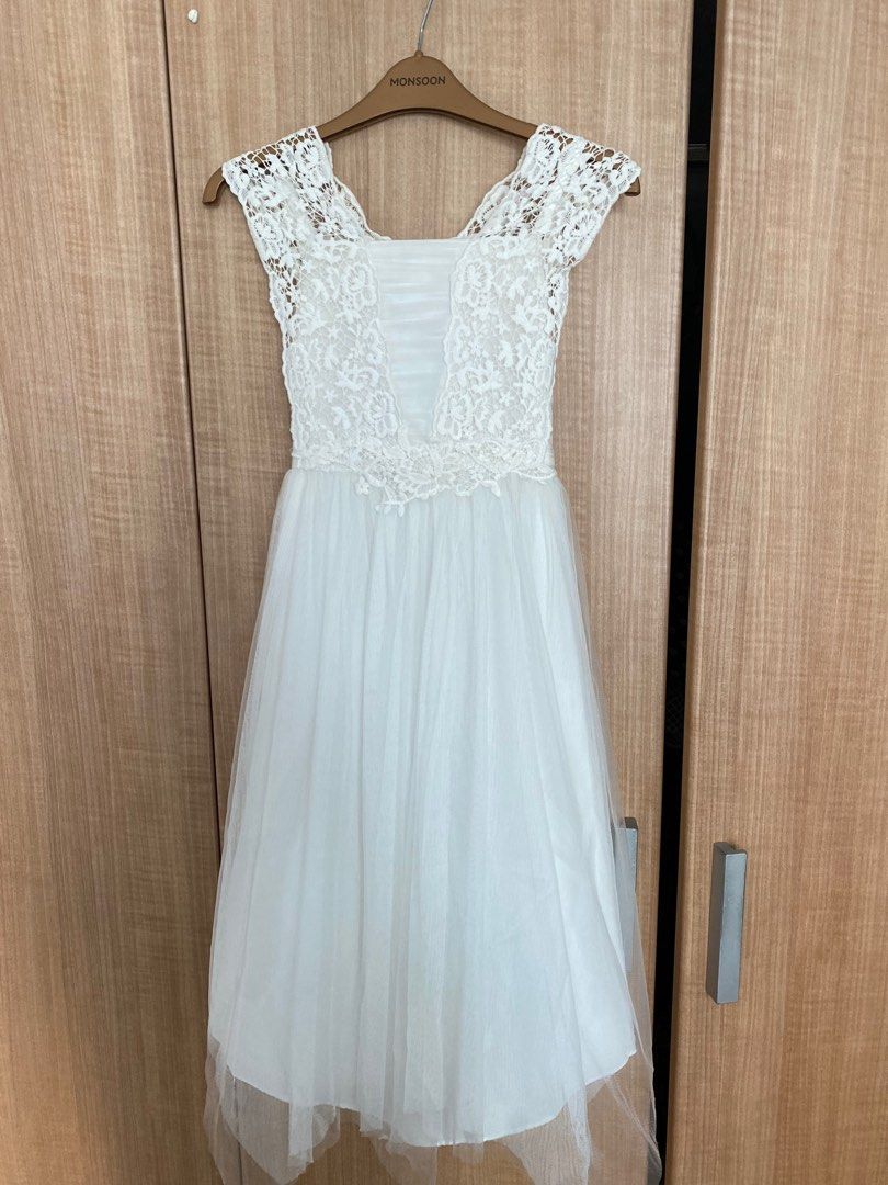 Monsoon white clearance lace dress