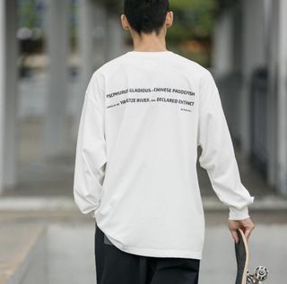 BOHRHOO 22AW 白鱘標語印花棉Tee 白XL