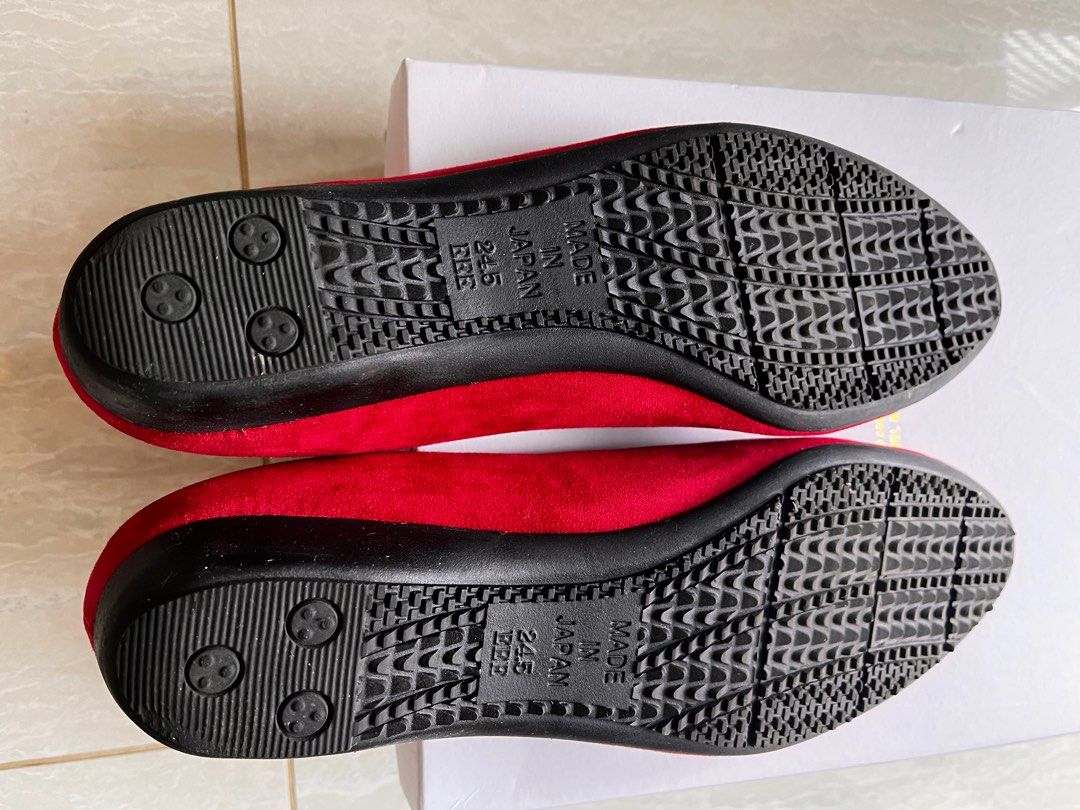 Red bottom flat shoes hotsell