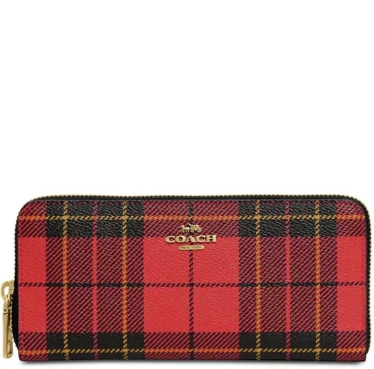 Red and black coach wallet store