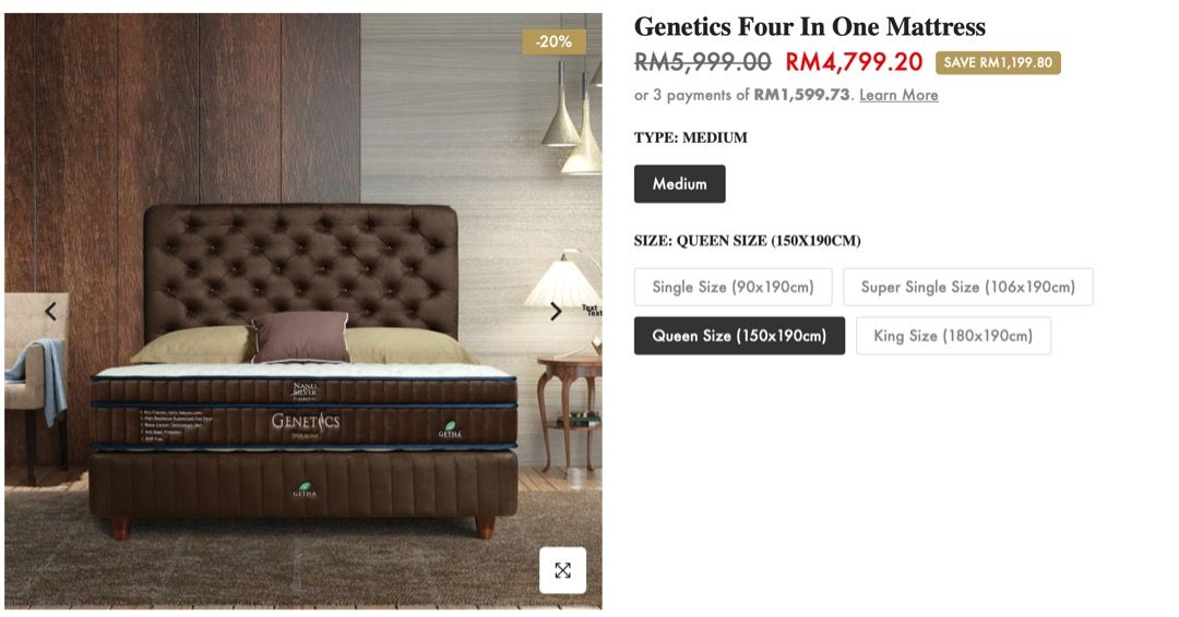 Brand New Getha Genetics Four In One Mattress Furniture Home