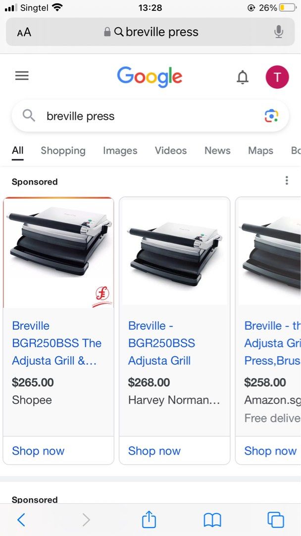 Breville the Adjusta Grill & Press, TV & Home Appliances, Kitchen