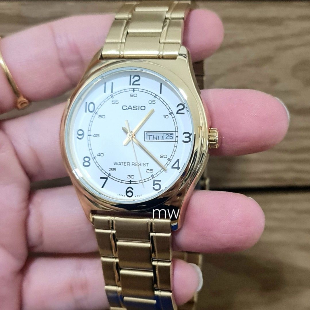 Casio day clearance date analog watch