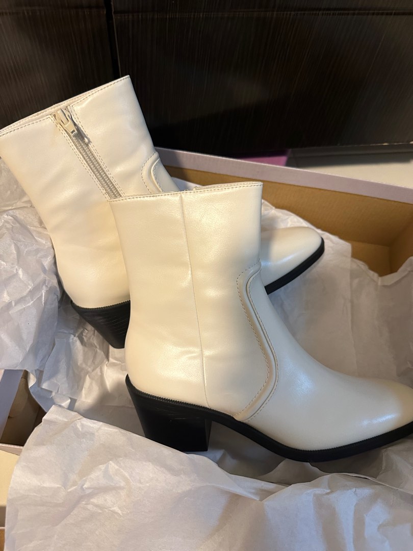 Charles and Keith White Boots Women s Fashion Footwear Boots on