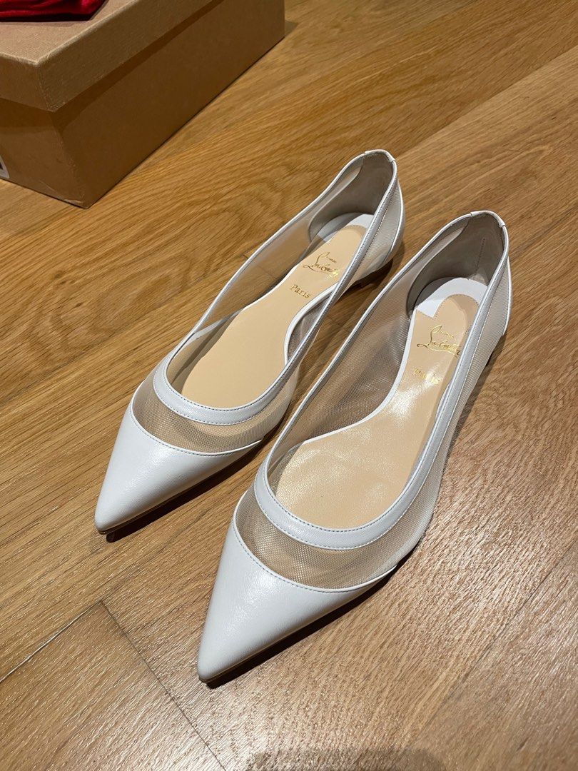 White louboutin hotsell flats