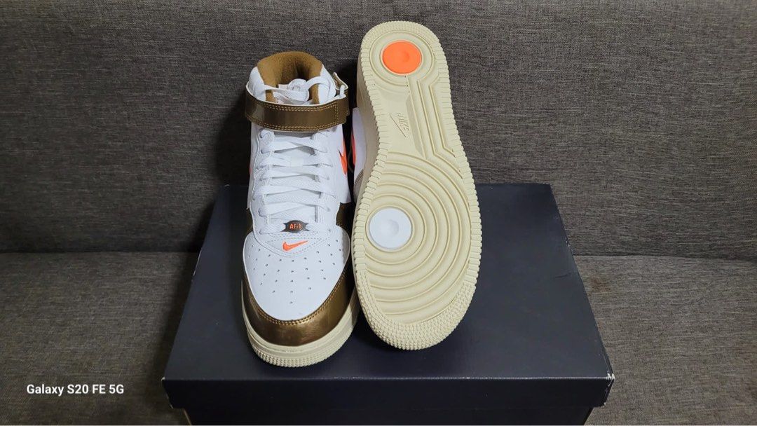 CNY sale BNIB Nike Air Force 1 QS white orange ale brown