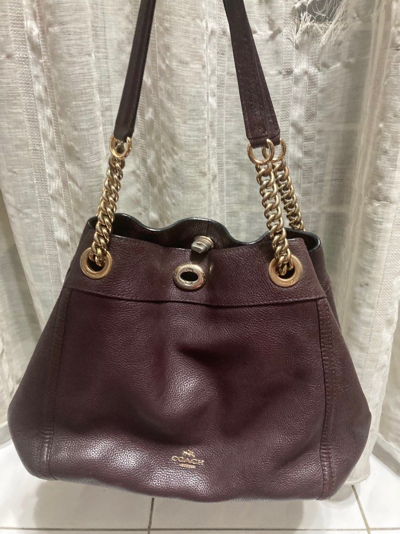 Coach edie sales turnlock oxblood gunmetal