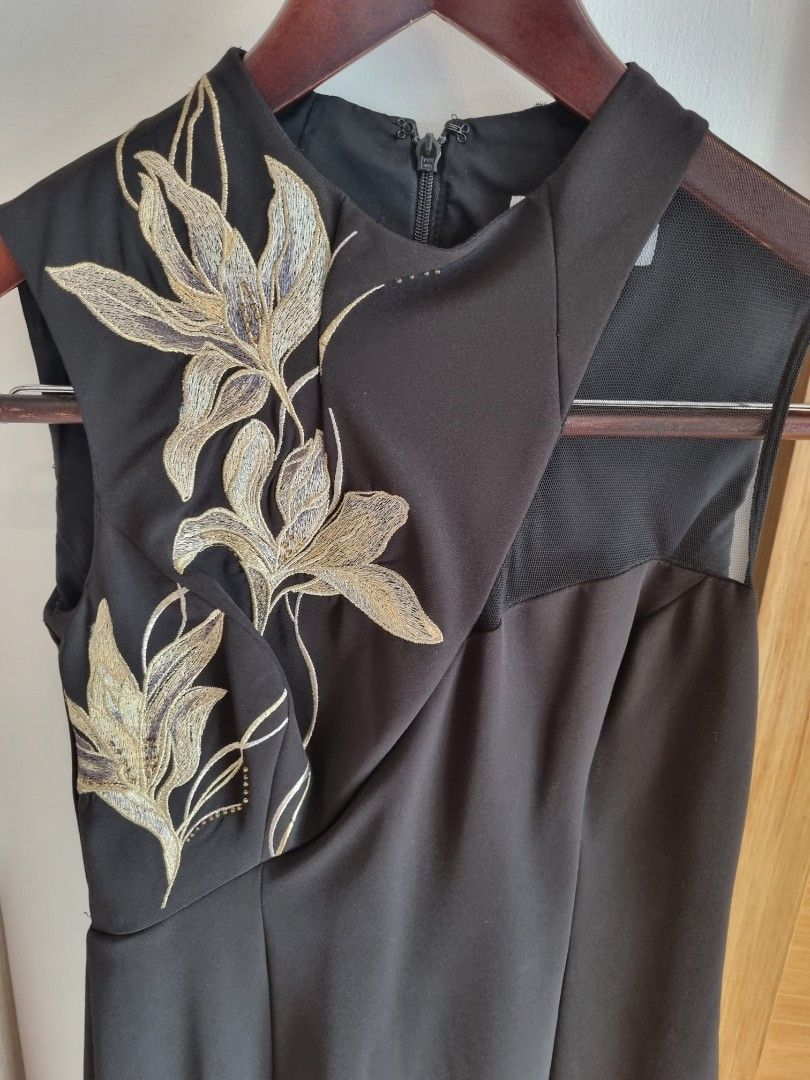 Coast black shop gold dress