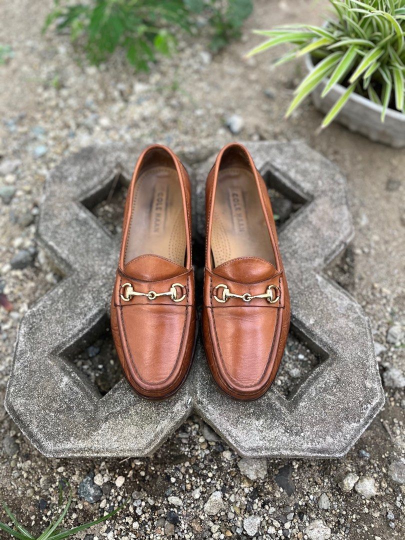 Cole Haan Horse Bit Loafers Light Brown Leather Shoe 8US Men s