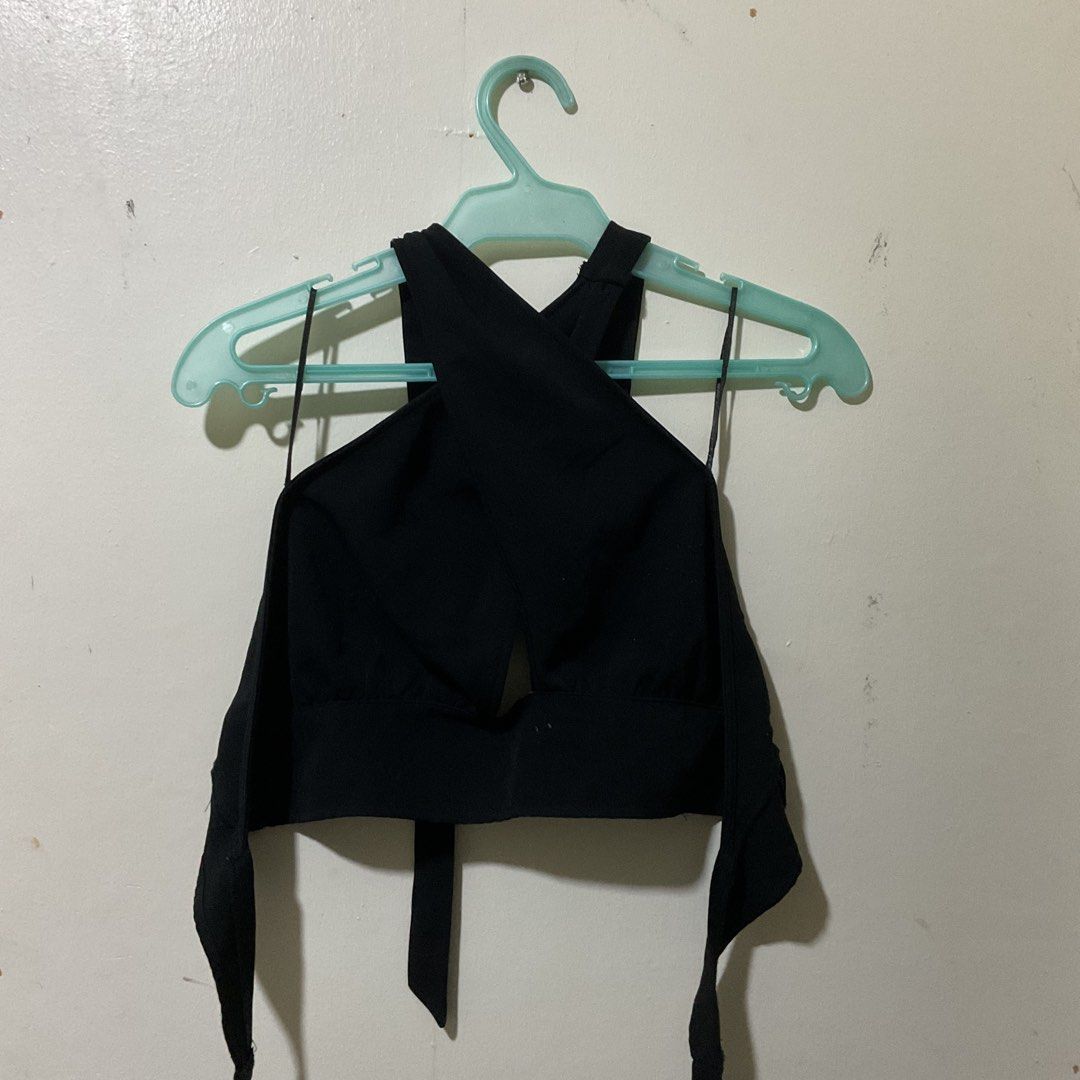 Black Cross Neck Top main image 0