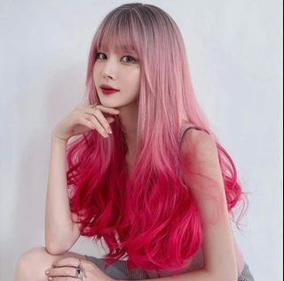 Dark and light pink wigs