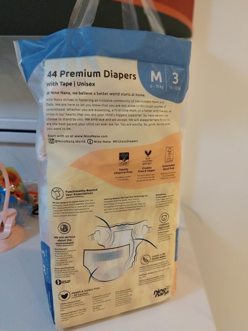 Nino Nana Diapers Size M, Babies & Kids, Bathing & Changing, Diapers