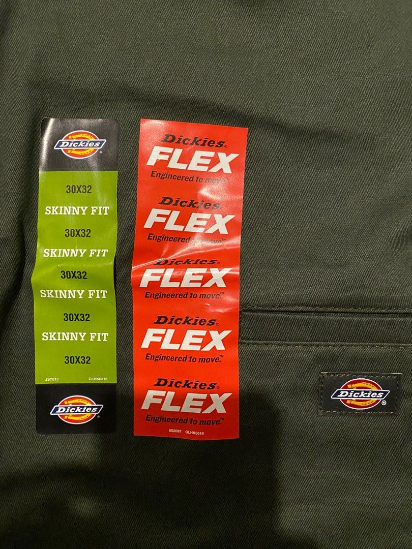 Dickies FLEX Skinny Straight Fit Double Knee Work Pants - Olive