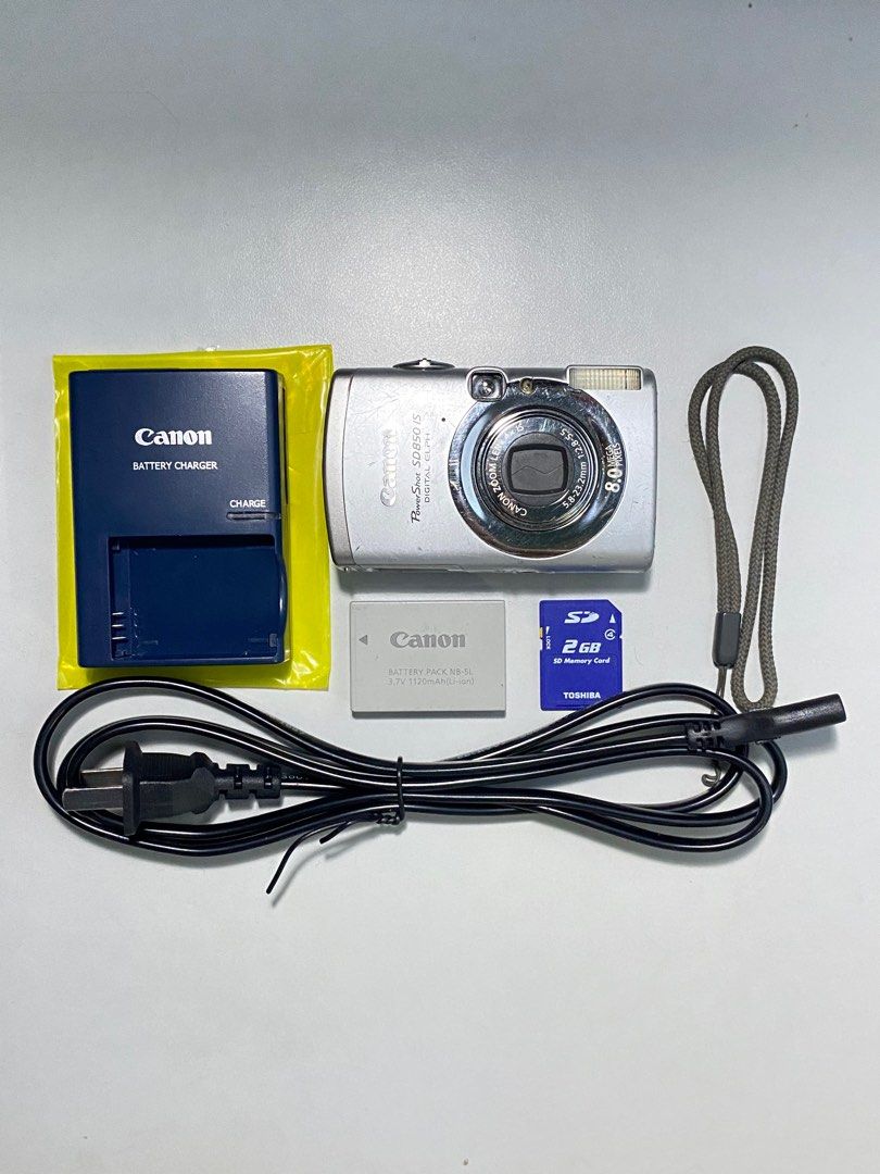 Digital Camera Canon PowerShot SD850 IS ELPH (Category: Cameras) located in Valenzuela. Submitted by alfeopaulramos7490 (Listing ID 1268994044, Image 1). Description: Canon PowerShot SD850 IS ELPH 8.0 megapixel P4,499 Inclusion: * canon body * bnew original canon battery * bnew original canon cables * bnew original canon adapter * bnew original canon charger * wrist cord * SD card Honest issue: slightly burnt screen that won't affect the output /