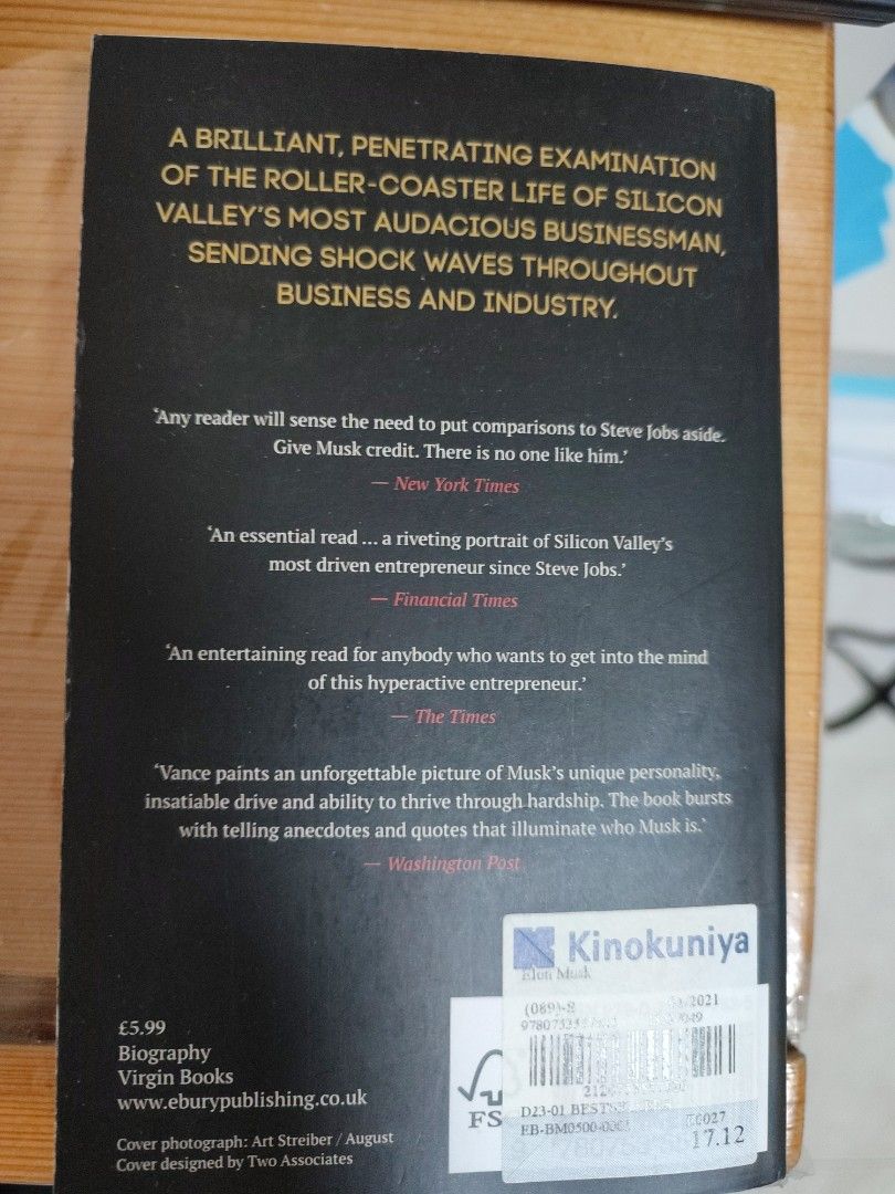 Elon Musk biography, Hobbies & Toys, Books & Magazines, Fiction & Non