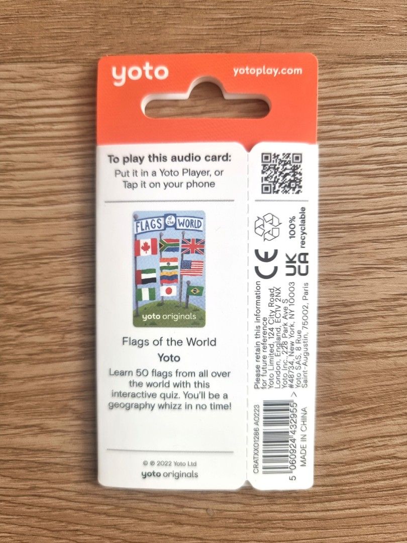 Flags of the World Yoto card, Hobbies & Toys, Toys & Games on Carousell