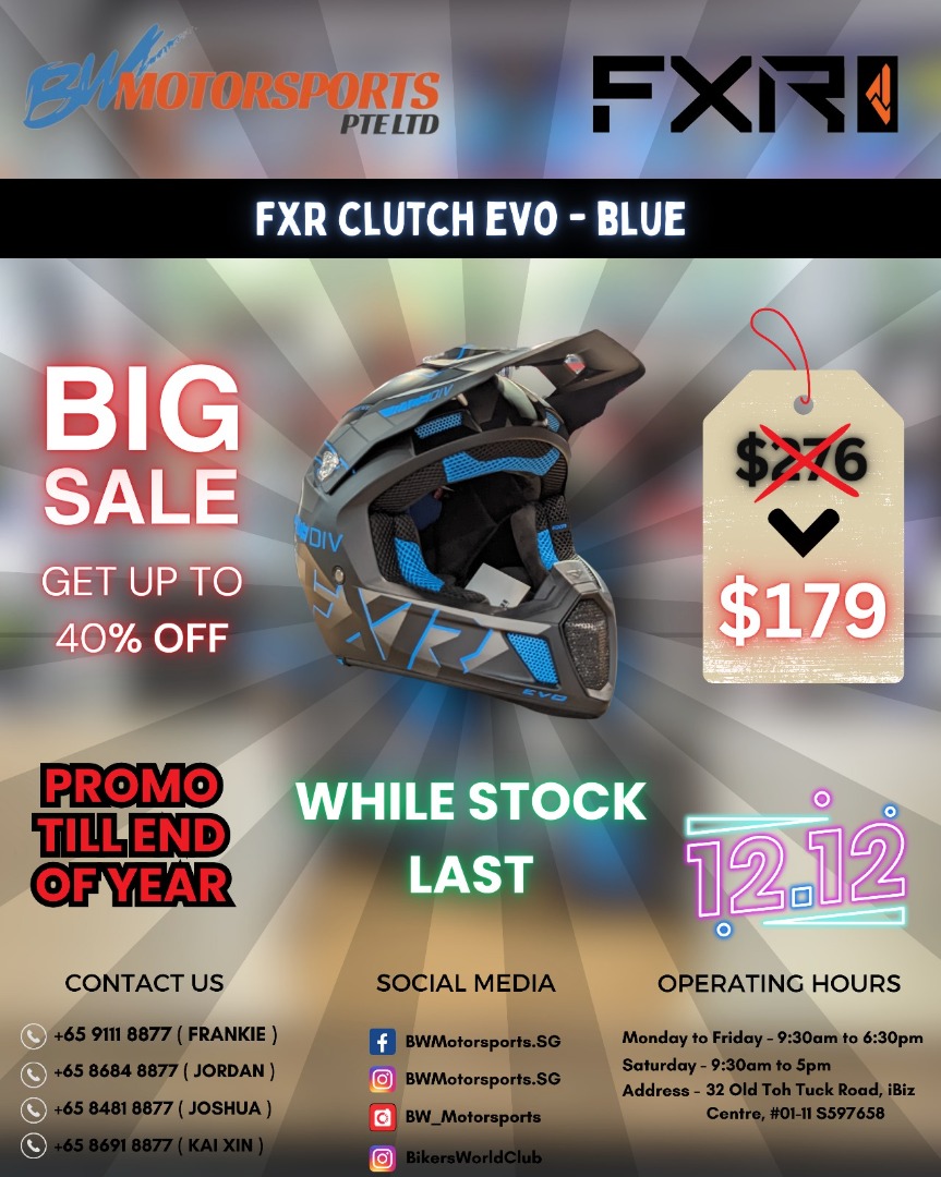 FXR CLUTCH EVO HELMET Motorcycles Motorcycle Accessories on