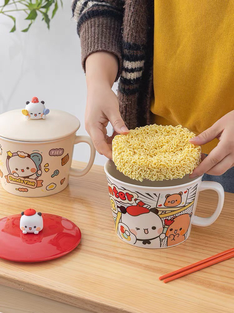 [GIFT SET] PREORDER BUBU DUDU BEAR PANDA STICKER OFFICE CUP MUG MAGGIE  NOODLE BOWL SUGAR BROWNIE PEACH GOMA