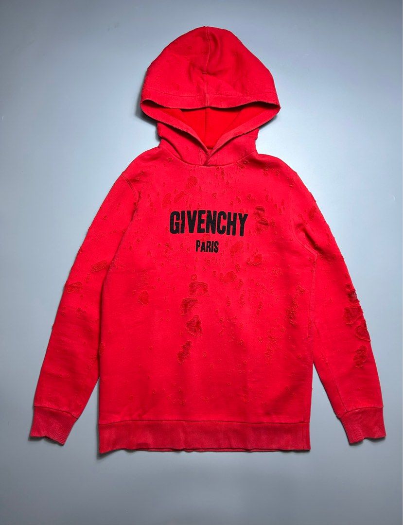 Givenchy hoodie outlet red distressed