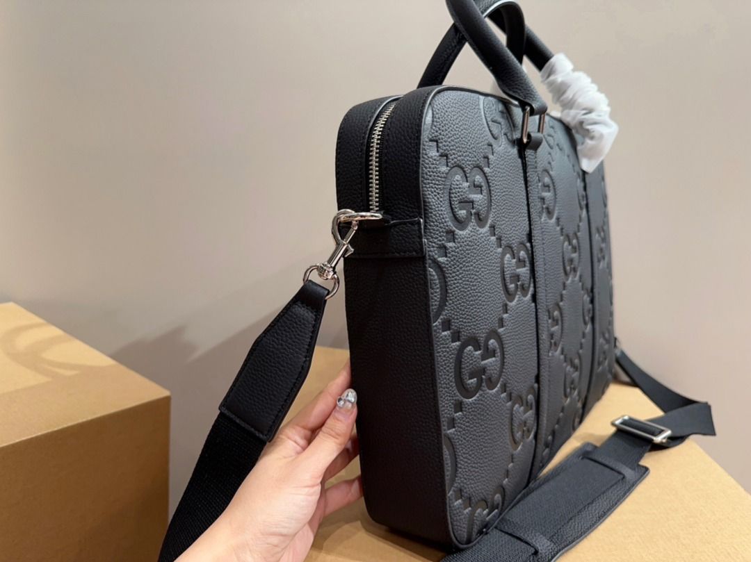 Gucci Monogrammed Full Grain Leather Briefcase Carousell