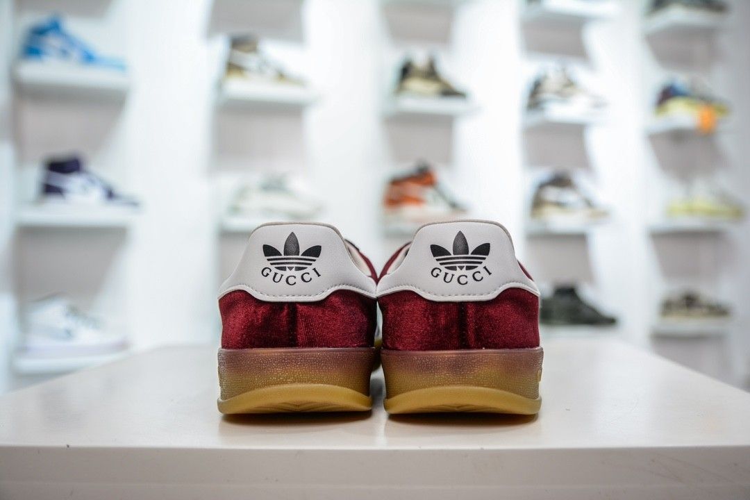 adidas gazelle silver green womens Adidas x Gucci Women's Gazelle Platform Red Velvet Low Top Sneakers main image 1