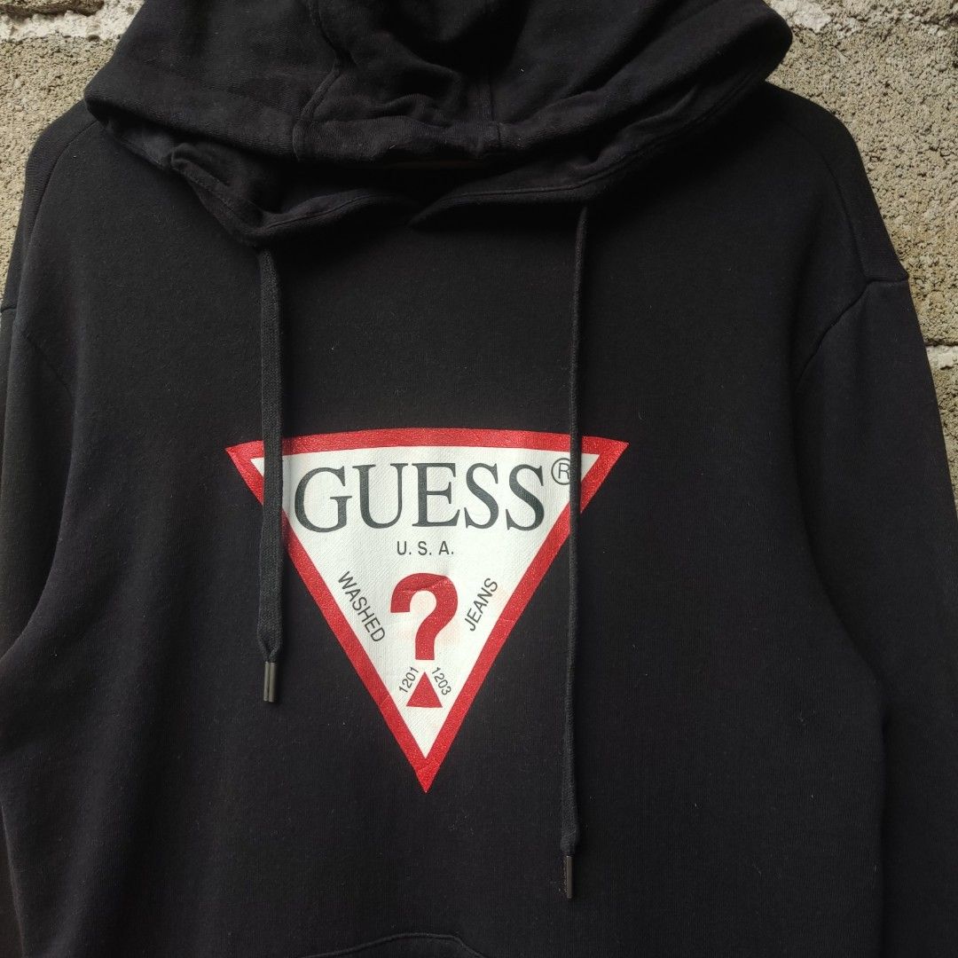 Guess classic logo hoodie hotsell