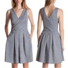 Halston heritage striped dress clearance