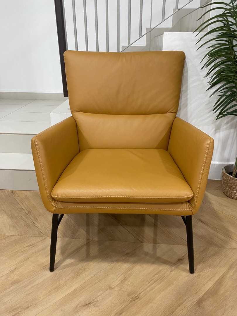 Harvey Norman Italian Leather Armchair, Furniture & Home Living