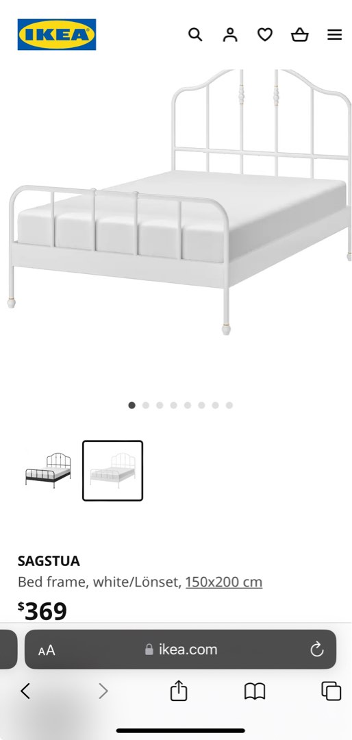 Ikea Queen Bed Frame [Moving Out Sale], Furniture & Home Living