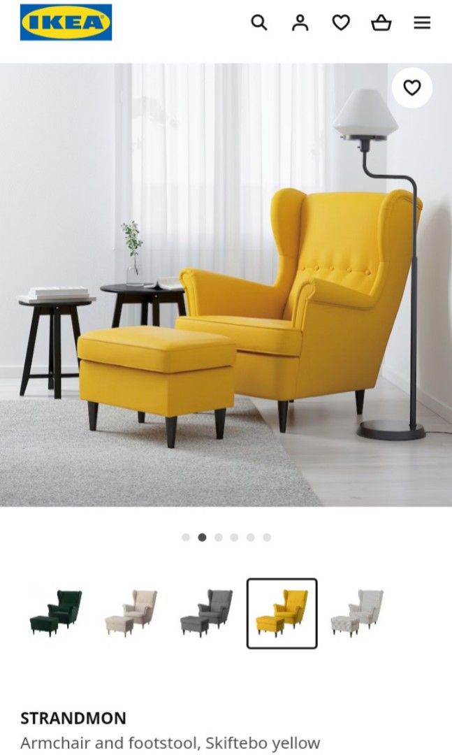 STRANDMON Wing chair, Skiftebo yellow - IKEA