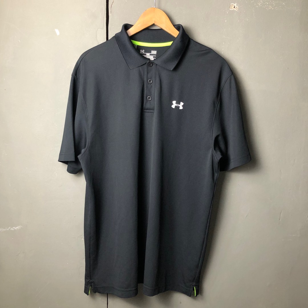 Kaos Golf Under Armour Hitam Pekat size XL Fesyen Pria Pakaian
