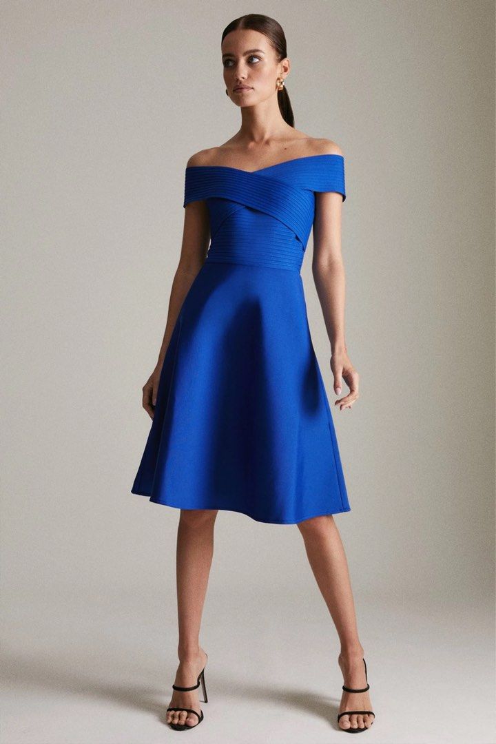 Karen Millen Petite Bardot Dress Cobalt S Women s Fashion
