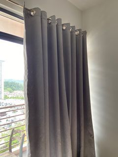 Long Grey Curtain
