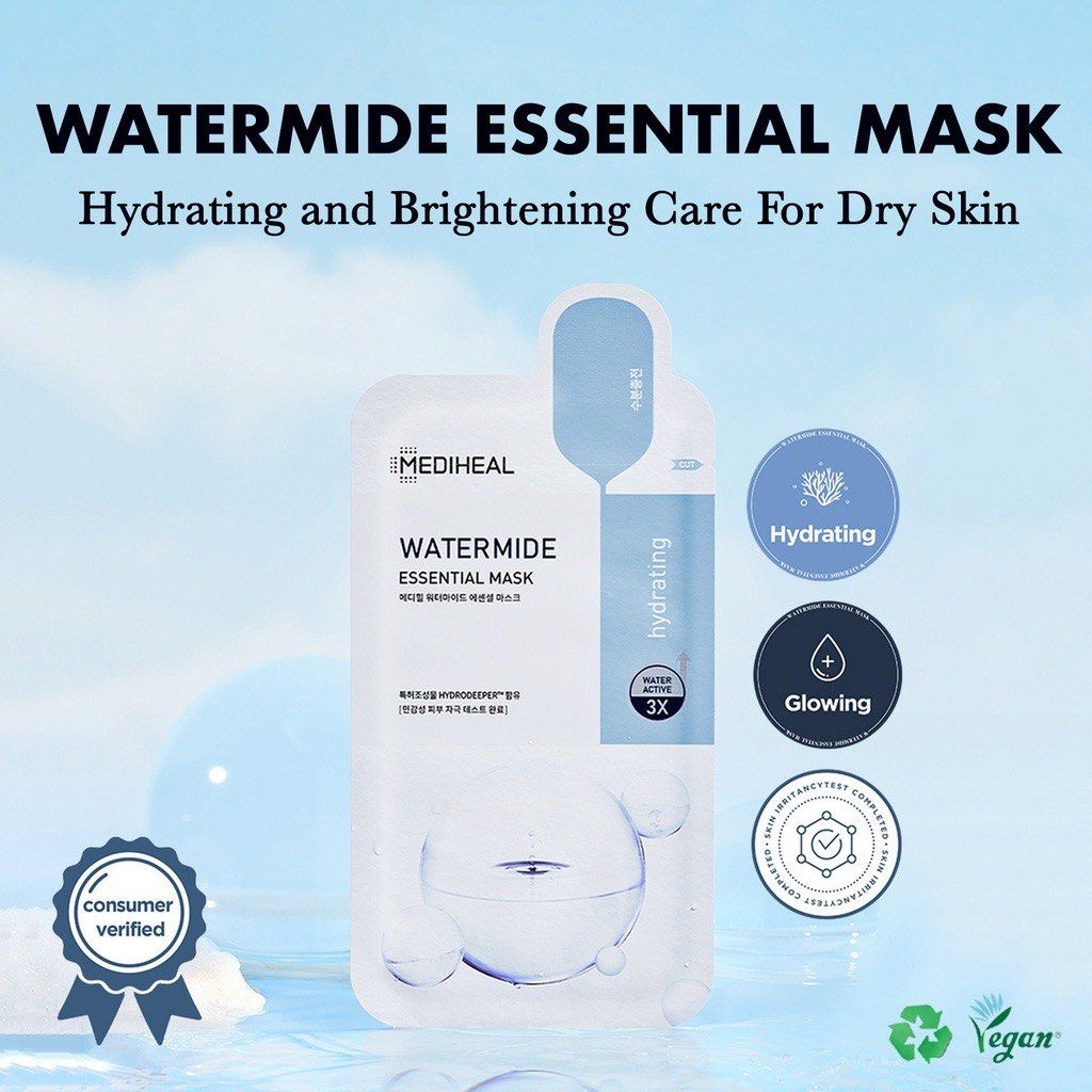 Mediheal Watermide Essential Mask - 10 pieces per box, Beauty & Personal  Care, Face, Face Care on Carousell