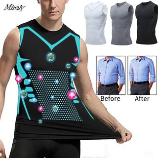 Shapewear Men Ice-Silk Slimming Ionic Shaping Vest Body Shaper