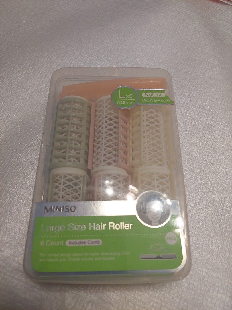 Miniso Large Hair Roller, Beauty & Personal Care, Hair on Carousell