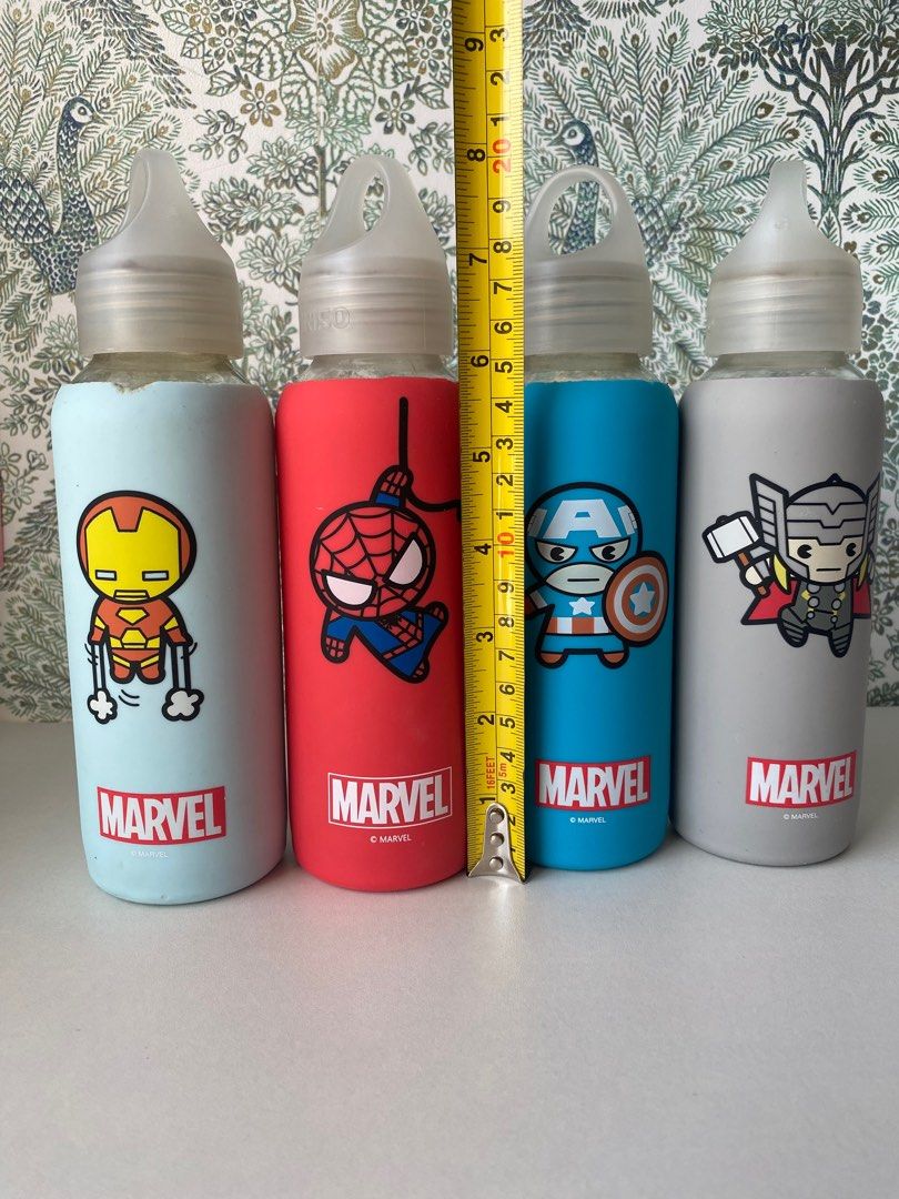 Miniso x marvel mini size tumbler set ~ with flaws (Category: Character Goods) located in Iloilo. Submitted by everythingarcade (Listing ID 1268988747, Image 3). Description: Measurements are indicated in the photos Take all only +sf Needs cleaning.