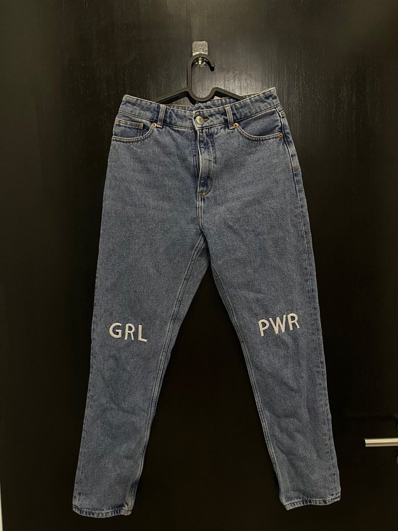 Monki GRL PWR jeans Women s Fashion Bottoms Jeans Leggings on Carousell