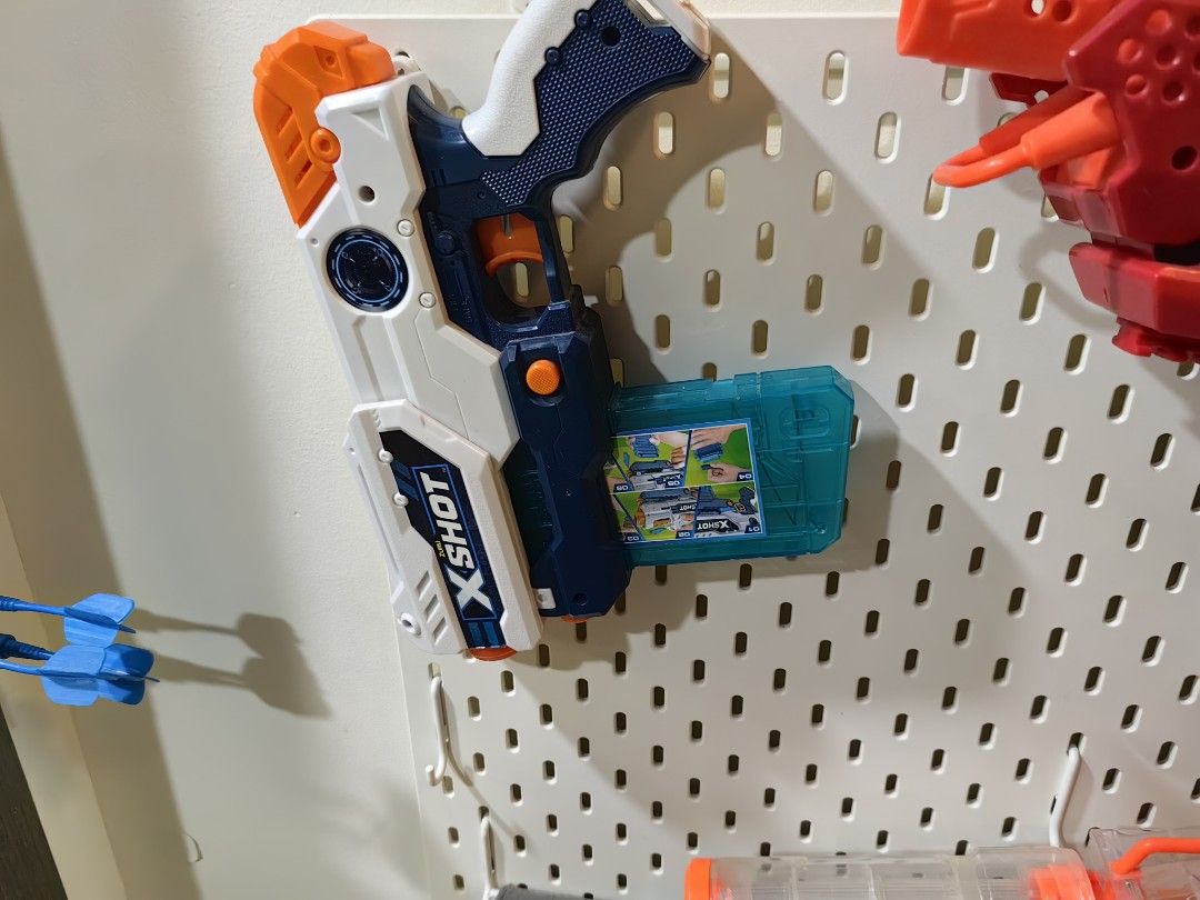 Nerf Guns with Ikea peg board, Hobbies & Toys, Toys & Games on Carousell