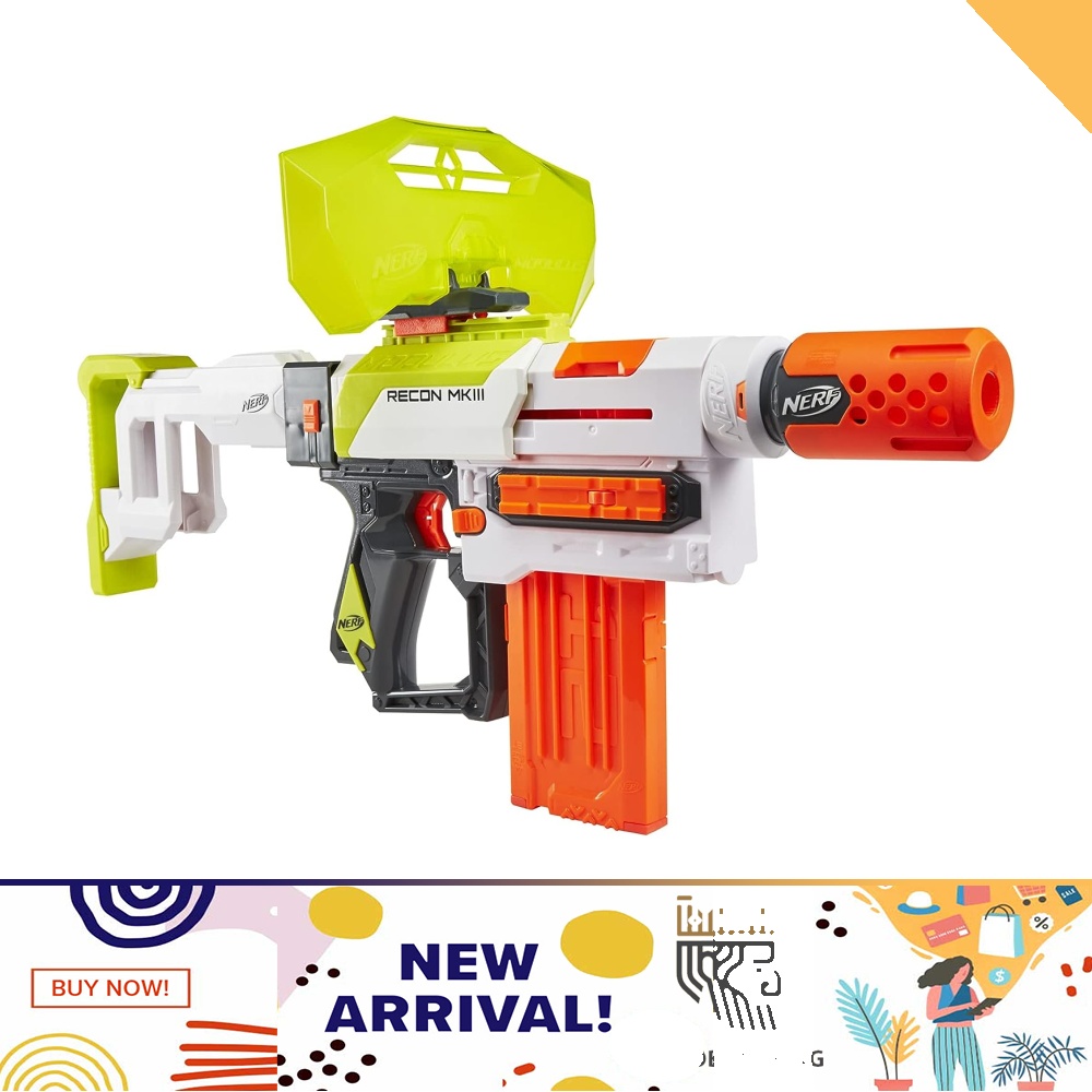NERF Modulus Recon MKIII Blaster, Removable Stock and Barrel Extension ...