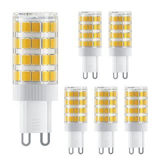 🔥New Arrival🔥   TASMOR G9 LED Light Bulbs 5W, G9 Led Warm White 3000K Capsule Bulb, Equivalent to 20/30/40/50W Halogen Bulbs, No Flicker Energy Saving LED G9 Lamps Bulbs, Non-Dimmable 550LM 220-240V 6 Pack 13383
