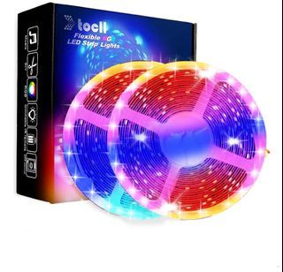 🔥New Arrival🔥   TOLL Led Strip Lights 10M 450 LEDs (30 LEDs per Meter) RGB Colour Changing Led Light Music Sync Bluetooth APP with 44-Keys IR Remote Flexible Cuttable 5050 RGB Led Light Strip Home Decoration 7856