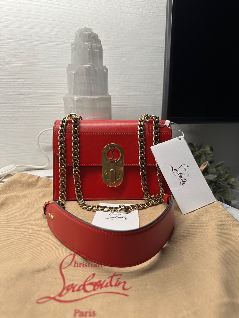 NEW Christian Louboutin Elisa mini crossbody bag in smooth red