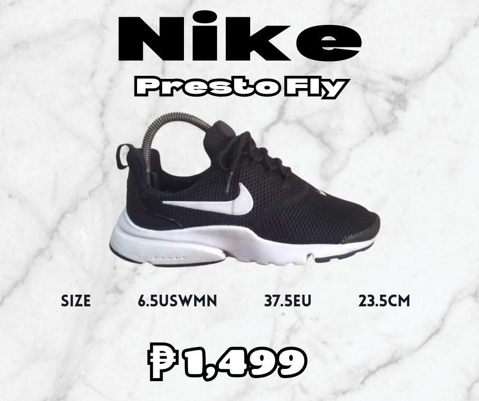 Girls black and store white nike presto villa